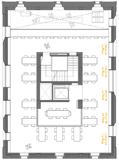 Plano de la segunda planta de la biblioteca de Lardero